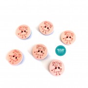 Pink Girl Buttons 15 mm